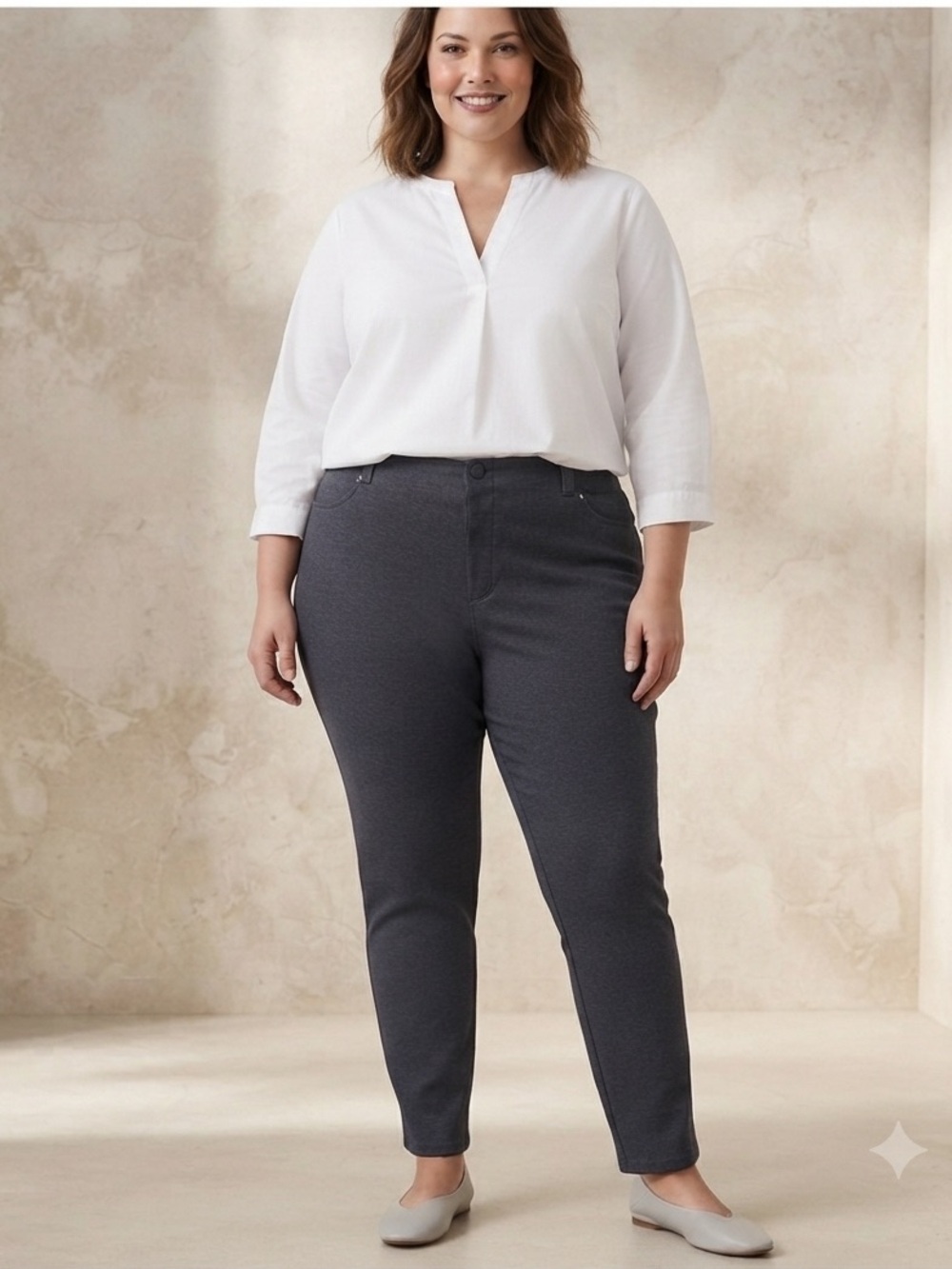 Simply Vera Vera Wang Plus Skinny Gray Casual Pants